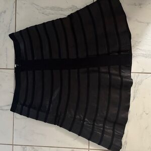 Herve Leger leather skirt